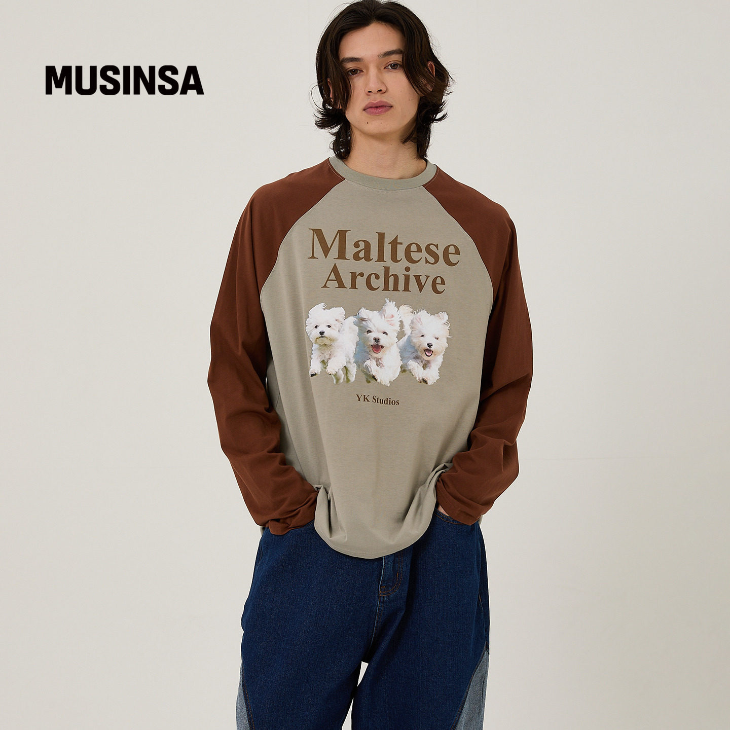 WAIKEIYKSTUDIOS韩国男女春季时尚流行马耳他长袖T恤MUSINSA