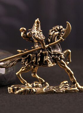 骑马关公铜像武财神摆件关二爷神像办公室摆件开业送礼