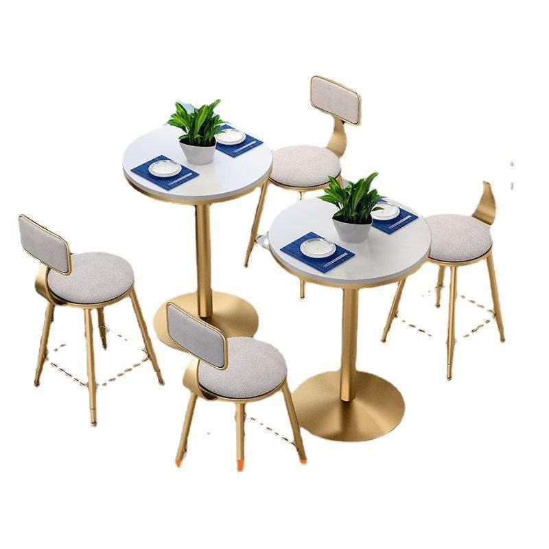 北欧简约新款大理石餐吧奶茶店快餐桌椅商用桌甜品咖啡厅岩板圆桌,淘宝优惠券,粉丝福利购,淘宝优惠卷