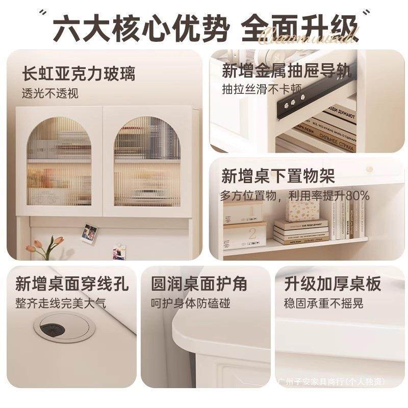 书桌书架一体2家025新款用梳妆台女LZW生卧室白色化桌成妆人电脑,淘宝优惠券,粉丝福利购,淘宝优惠卷