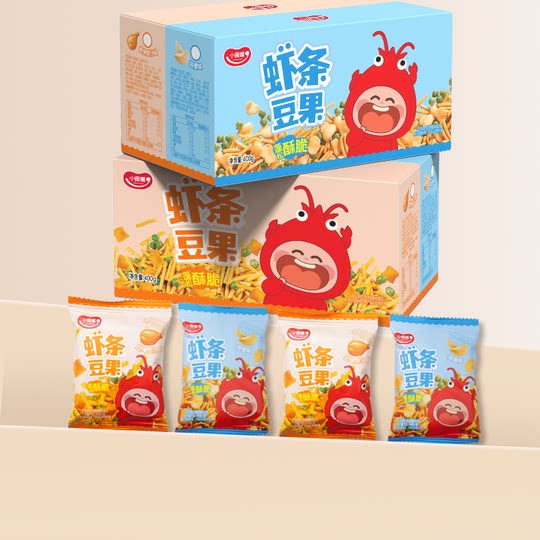 Закуски, крекеры с креветками, фасоль и фрукты, ностальгические детские повседневные закуски, офисные закуски для удовлетворения ваших пристрастий.