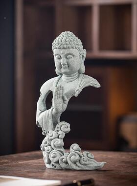 创意水鱼缸园艺桌面工艺品摆件青砂空石族齐天装20240918大圣如来