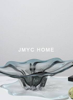 现代轻奢家居玻璃水果样盘饰品板间餐客厅茶几桌OKM面厅收托盘纳