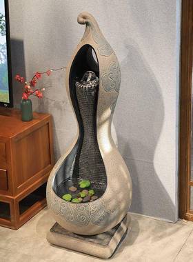 韵堂葫芦落流水摆新地中式室内客厅办公件室汉装饰循环水景观weX7