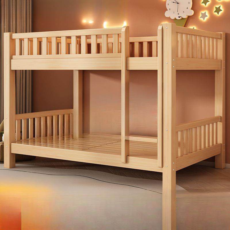 实子木双层床成人两层高BBS低床人床小户床型儿童床上下铺双木床 - 图1