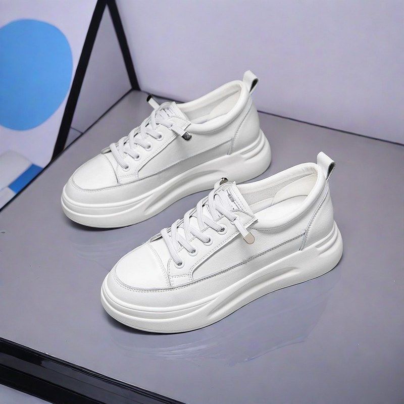 真皮小白鞋女厚底百搭休闲运动鞋板鞋2024新款舒适搭配裙子的鞋子,淘宝优惠券,粉丝福利购,淘宝优惠卷