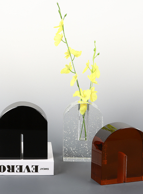 北欧现代极简约创意轻奢水晶艺术拱门书档书靠办公室书房装饰摆设