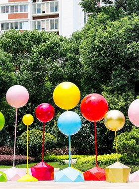 大型创意热气球玻璃钢雕塑户外园林景观酒店广场景区落地装饰摆件