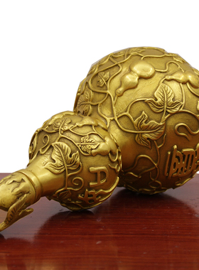 纯铜葫芦风水摆件吉祥如意开盖铜葫芦家居客厅装饰品摆设