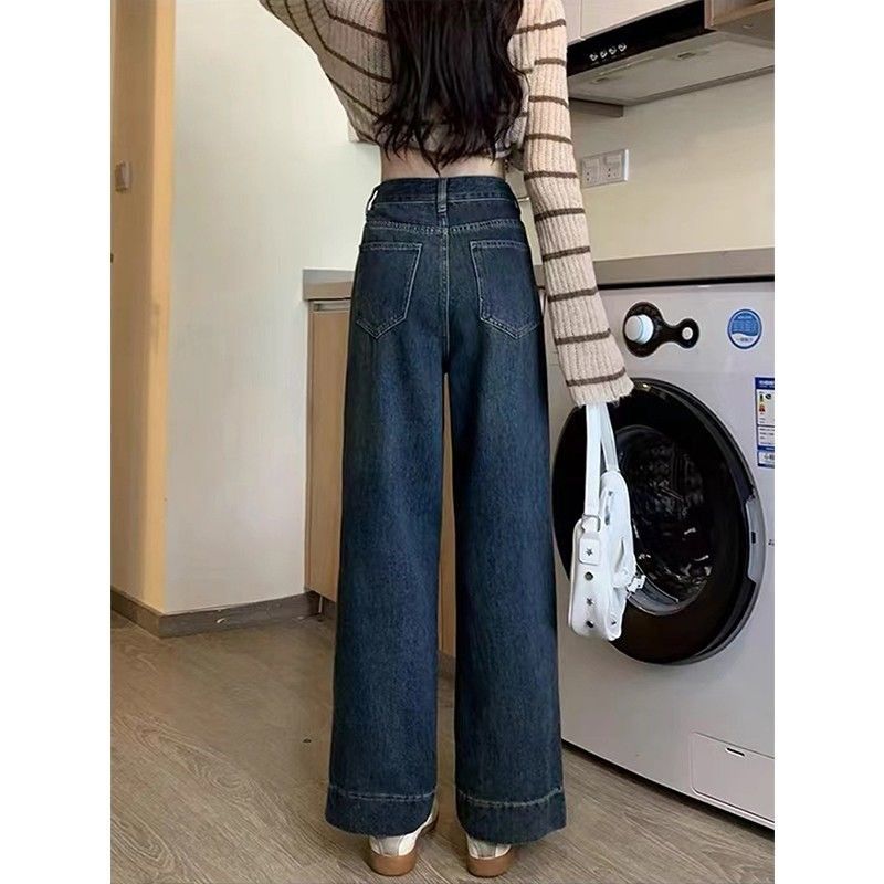 大码复古浅色牛仔裤女夏季胖mm高腰显瘦宽松小个子直筒阔腿裤子,淘宝优惠券,粉丝福利购,淘宝优惠卷