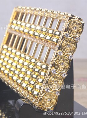 厂价c合金镶钻算盘 办公桌风水摆件如意算盘