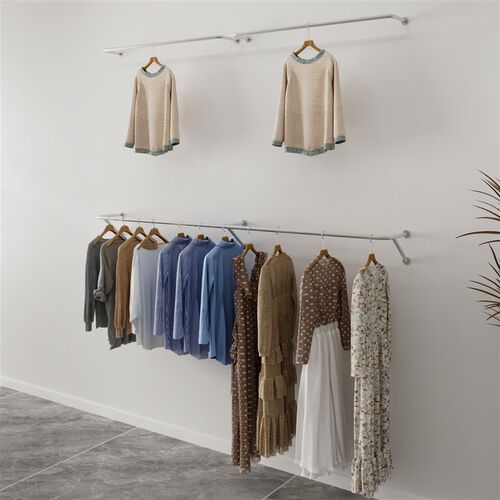 简约服装店展示架k上墙侧挂陈列架女装童装店挂衣架悬挂壁挂式上 - 图2