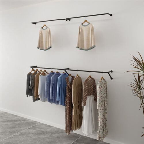 简约服装店展示架k上墙侧挂陈列架女装童装店挂衣架悬挂壁挂式上 - 图0