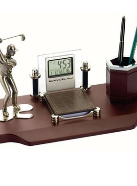 送男领导简约高尔夫摆件办公桌创意收纳书房装饰公司周年礼品笔筒