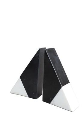现代北欧创意三角接拼大理石书档样板间售楼部书架桌面装饰品摆件
