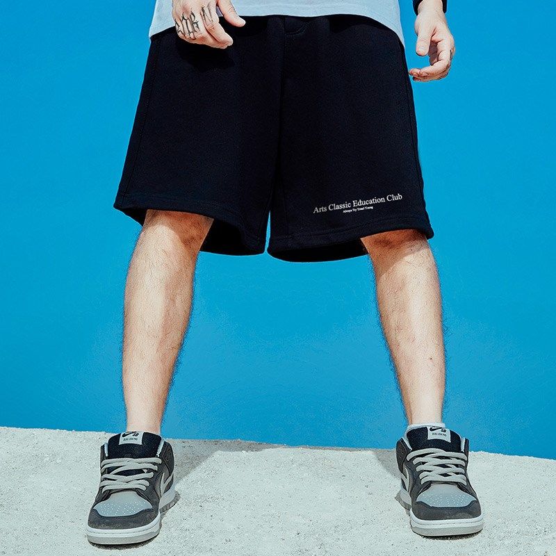 休闲短裤男士夏季潮牌宽松加肥加大码针织裤薄款运动直筒五分短裤,淘宝优惠券,粉丝福利购,淘宝优惠卷