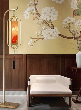 新中式落地灯客厅简约现代仿古复古铁艺卧室灯中国风灯具书房