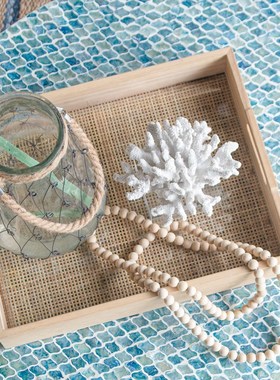 白色珊瑚现代轻奢入户玄关装饰品样板间客厅桌面酒柜装饰品摆件