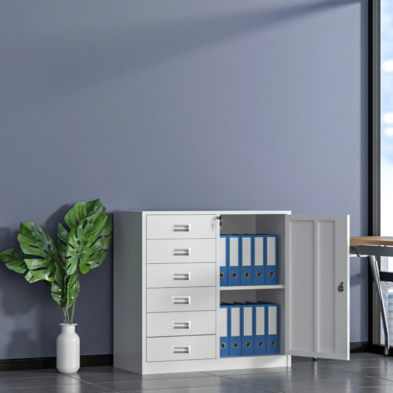 办公室铁皮文件柜小六斗矮柜带抽屉车间工具柜收纳柜储物柜柜子,淘宝优惠券,粉丝福利购,淘宝优惠卷