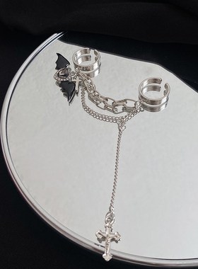 独特爱心戒指女小众设计夸张十字架指环冷淡风中古开口食指戒手饰