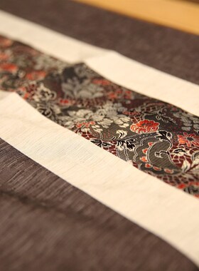 中国风礼品棉麻复古餐桌桌旗中式茶几旗特色工艺出国送老外礼物