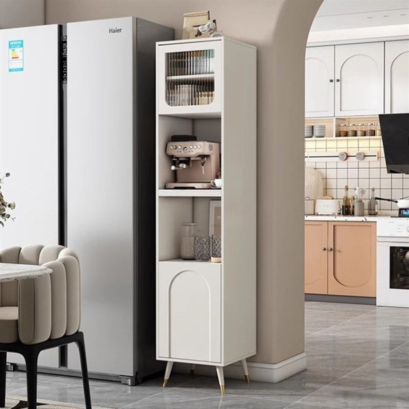 法式岩板餐柜一体靠墙高柜简约小户型窄厨房碗筷收纳柜微波炉柜,淘宝优惠券,粉丝福利购,淘宝优惠卷