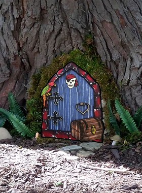 新款创意童话门仙女门花园木制A装饰 庭院木质工艺品摆件装饰品