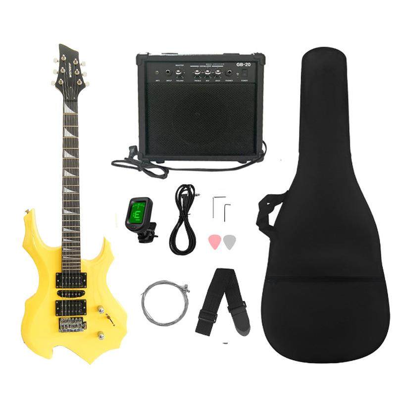 新款搭配24品异型火焰电吉他套装学习入门初学吉他套装音箱,淘宝优惠券,粉丝福利购,淘宝优惠卷