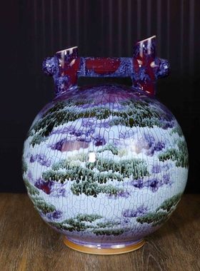 神后钧瓷花瓶圆满送老师卧室桌面仿古典中式陶瓷器工艺品摆件圆梦