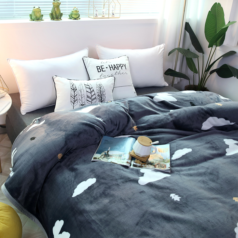 珊瑚绒毯子铺床加绒床单人宿舍y办公室午睡毯法兰绒小毛毯加厚冬 - 图1