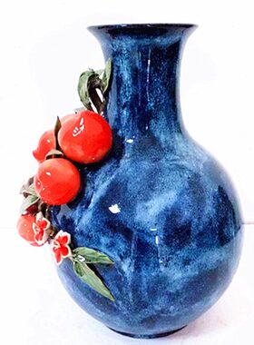 陶瓷工艺品桌面摆件 红桃瓶 石湾公仔家居饰品摆设种花 花瓶 送礼