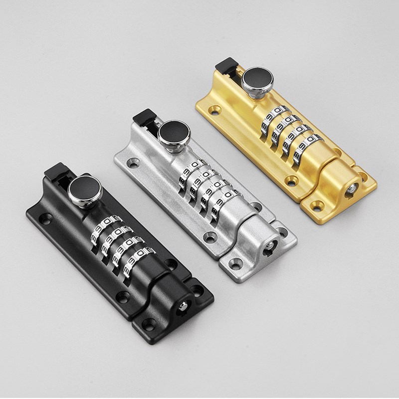 免打孔密码插销锁大门栓户外庭院锁门扣安全N锁防盗密码栅栏门锁 - 图2