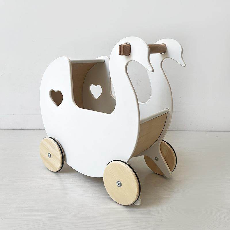 儿童木制天鹅学步新款推车宝宝影楼道具周岁礼学走路益智玩具,淘宝优惠券,粉丝福利购,淘宝优惠卷
