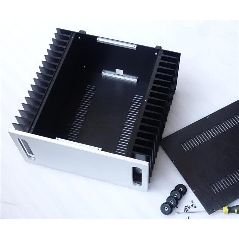 All-aluminum power amplifier chassis Class A 4320 power stage chassis with large radiators on both sides DIY passive cooling