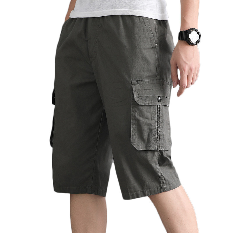 中老年男七分裤父亲薄款休闲短裤松紧纯棉宽松中裤爸爸沙滩7分裤,淘宝优惠券,粉丝福利购,淘宝优惠卷