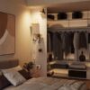 Solid wood hole board custom metal coat and hat partition wall custom storage rack storage rack wall wooden bookshelf