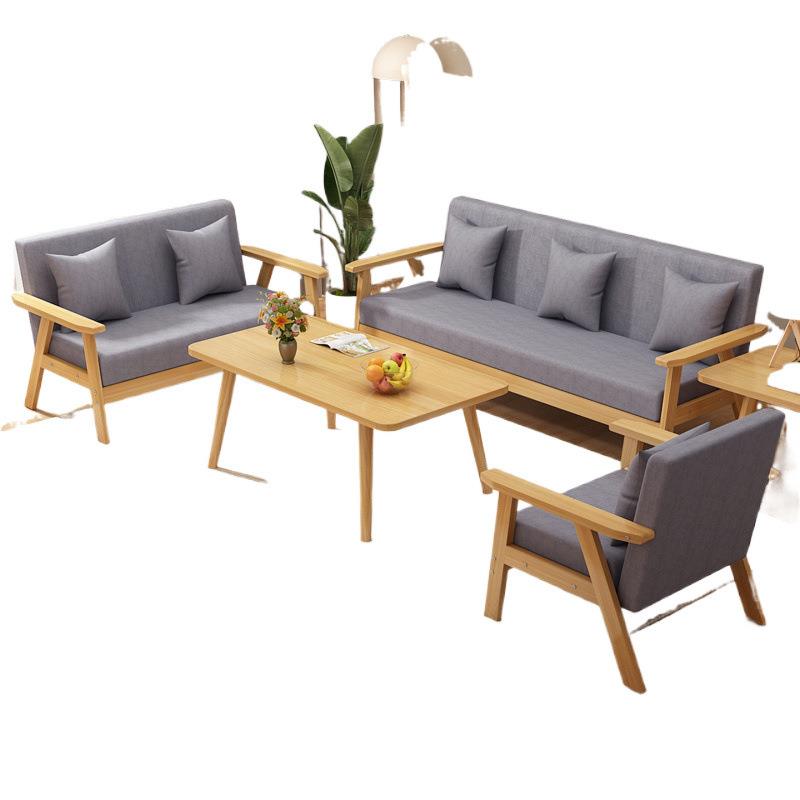 Sofa small apartment living room simple modern 2024 new simple rental house economical double fabric sofa