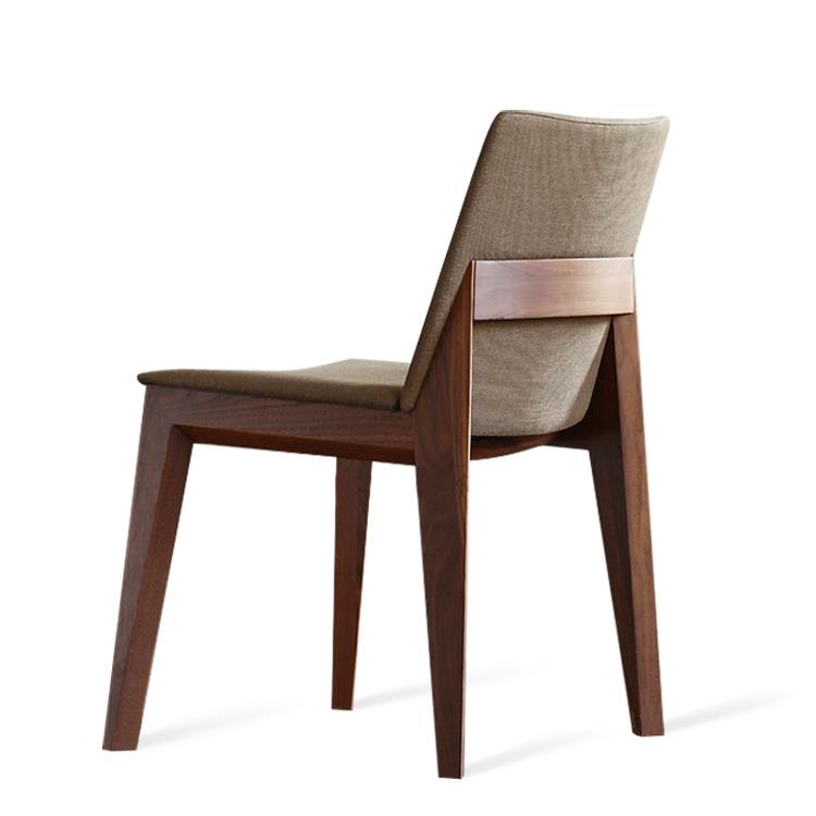 Nordic dining chair solid wood dining chair leather fabric modern simple casual home fashion combination backrest solid wood chair