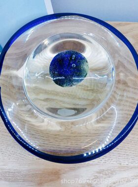 创意纯手工星球玻璃摆件北欧现代简约轻奢桌面客厅装饰工艺品摆设