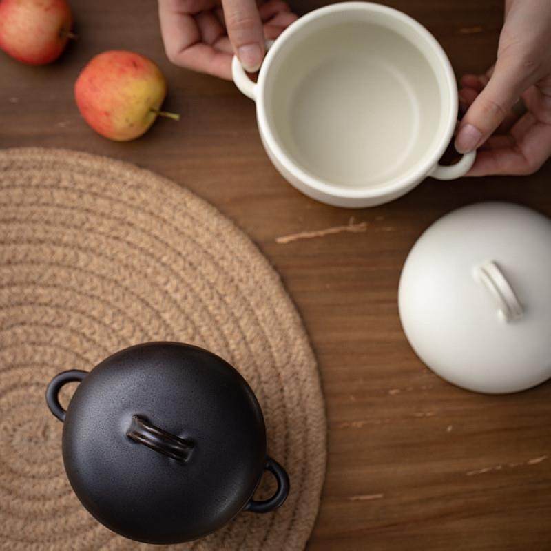 家用小号陶瓷炖盅燕窝隔水带盖子炖罐日式覆古汤盅民宿酒店粗陶汤,淘宝优惠券,粉丝福利购,淘宝优惠卷