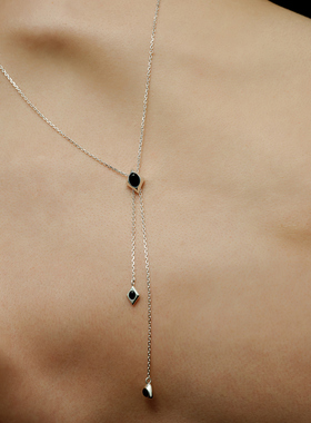 Le' Murmure 新古典主义 獨家开模 原创纯手工黑玛瑙吊坠毛衣链女