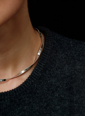 Le'Murmure原创褶皱白金项链