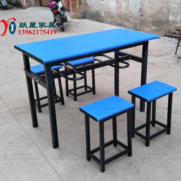 食堂餐桌椅组合4人6人位挂凳快餐工厂餐厅员工小吃店学校商用桌,淘宝优惠券,粉丝福利购,淘宝优惠卷