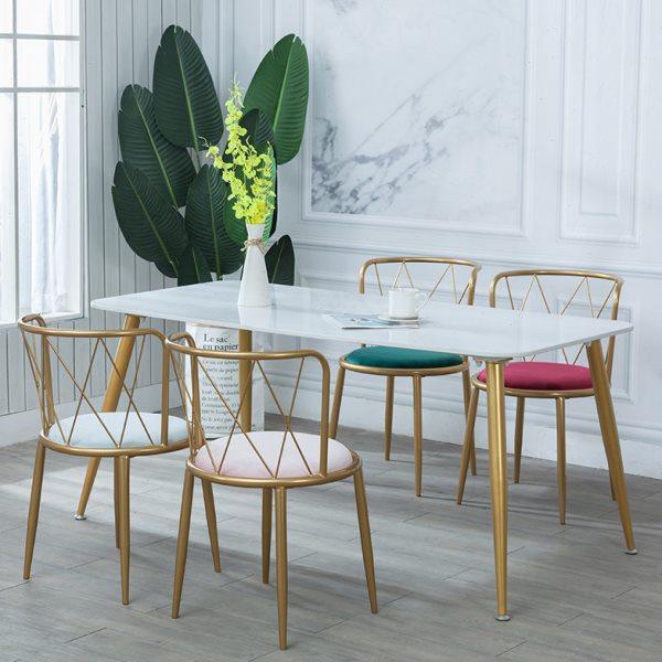 北欧大理石餐桌椅组合简约餐桌桌会议桌网红餐桌椅铁艺椅子靠背椅,淘宝优惠券,粉丝福利购,淘宝优惠卷