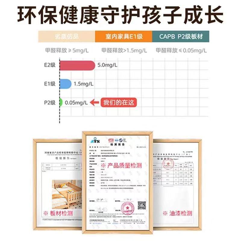 榉木儿童床男孩拼接床婴儿小床加宽拼大床宝宝床边床实木床带护栏,淘宝优惠券,粉丝福利购,淘宝优惠卷