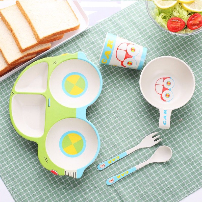 竹纤维儿童防摔餐具吃饭餐盘分隔格婴儿饭碗宝宝辅食碗叉勺子套装,淘宝优惠券,粉丝福利购,淘宝优惠卷