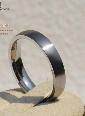 男女戒指素圈高级感个性戒指时尚纯钛男女指环情侣对戒拉丝不掉色