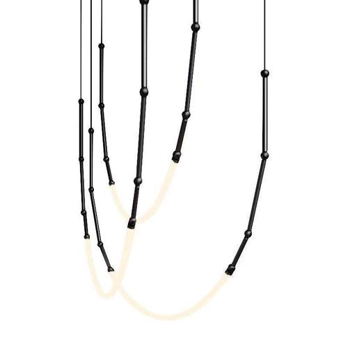 意大利2025新款现代设计师别墅复式楼梯吊灯展厅软装个性线条吊灯 - 图2