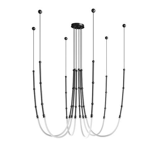 意大利2025新款现代设计师别墅复式楼梯吊灯展厅软装个性线条吊灯 - 图3