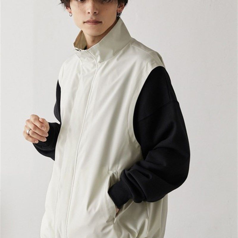 日单日系纯色立领工装马甲男生秋季潮牌户外宽松休闲无袖坎肩背心,淘宝优惠券,粉丝福利购,淘宝优惠卷